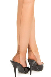Cuban Heel Fully Fashioned Bronze Nylon Stockings