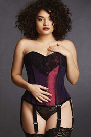 Plus Size Iridescent Taffeta Steel Boned Corset