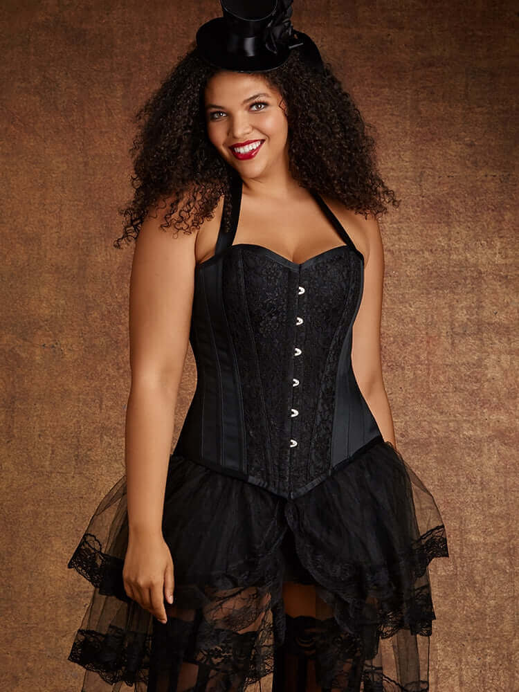 Plus Size Justine Steel Boned Corset With Halter Straps