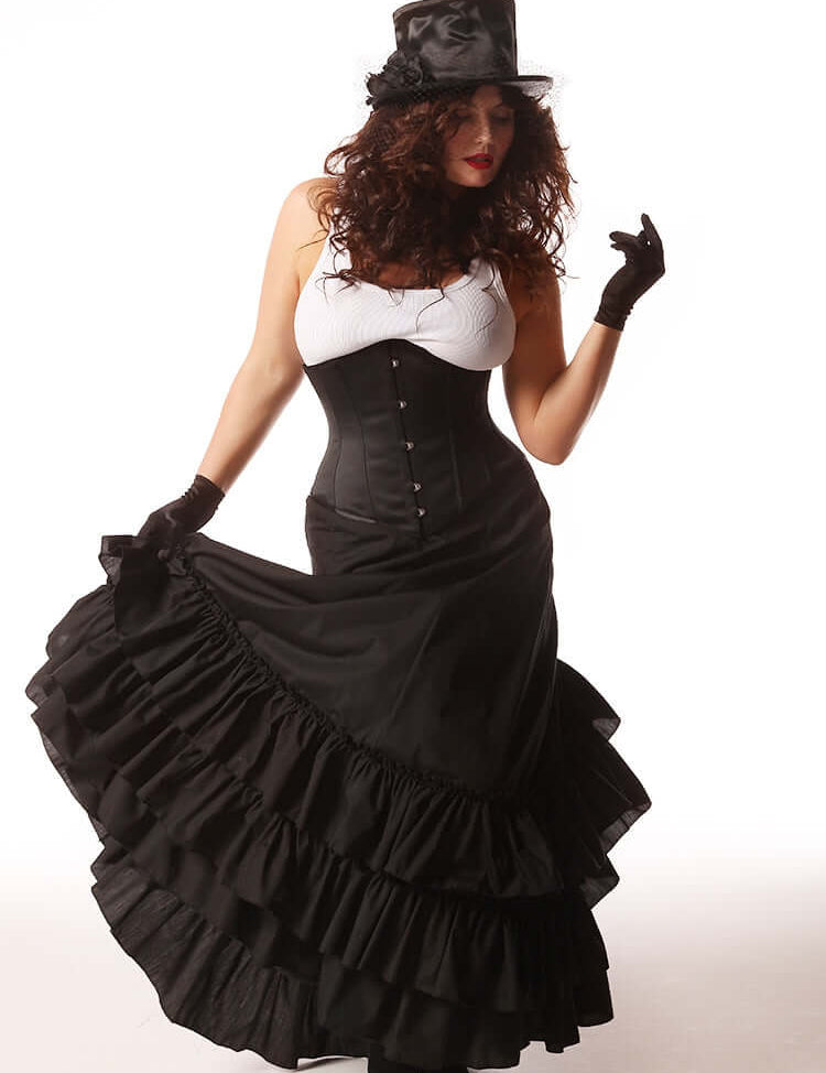 Plus Size Black Victorian Bustle Skirt