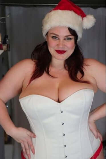 Plus Size Dita Corset In Ivory Duchess Satin