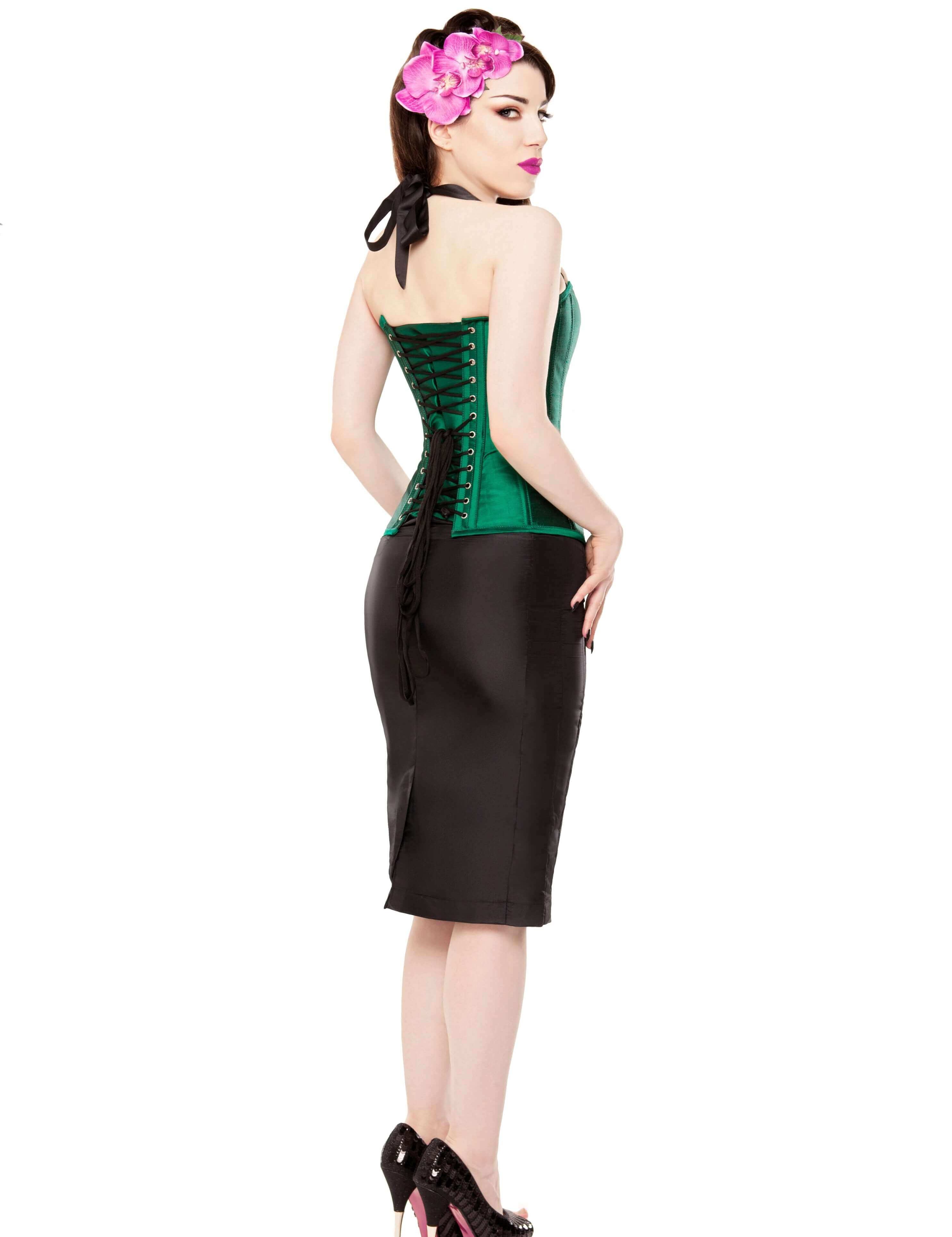 Playgirl Long Black Tafetta Pencil Skirt