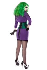 Green Silk Corset With Purple Bolero & Skirt Outfit