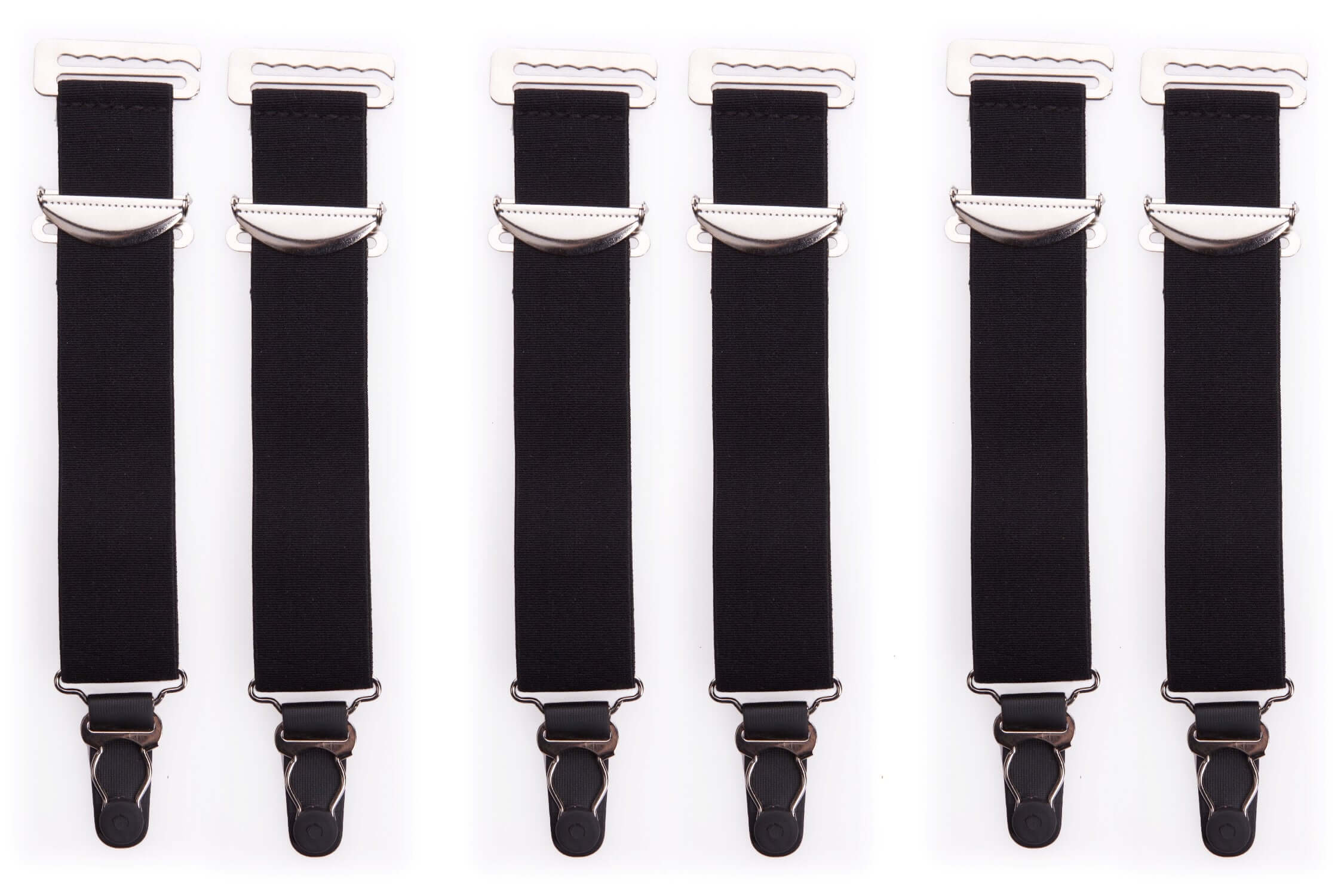 Pair Of Wide Black High Quality Metal Suspenders