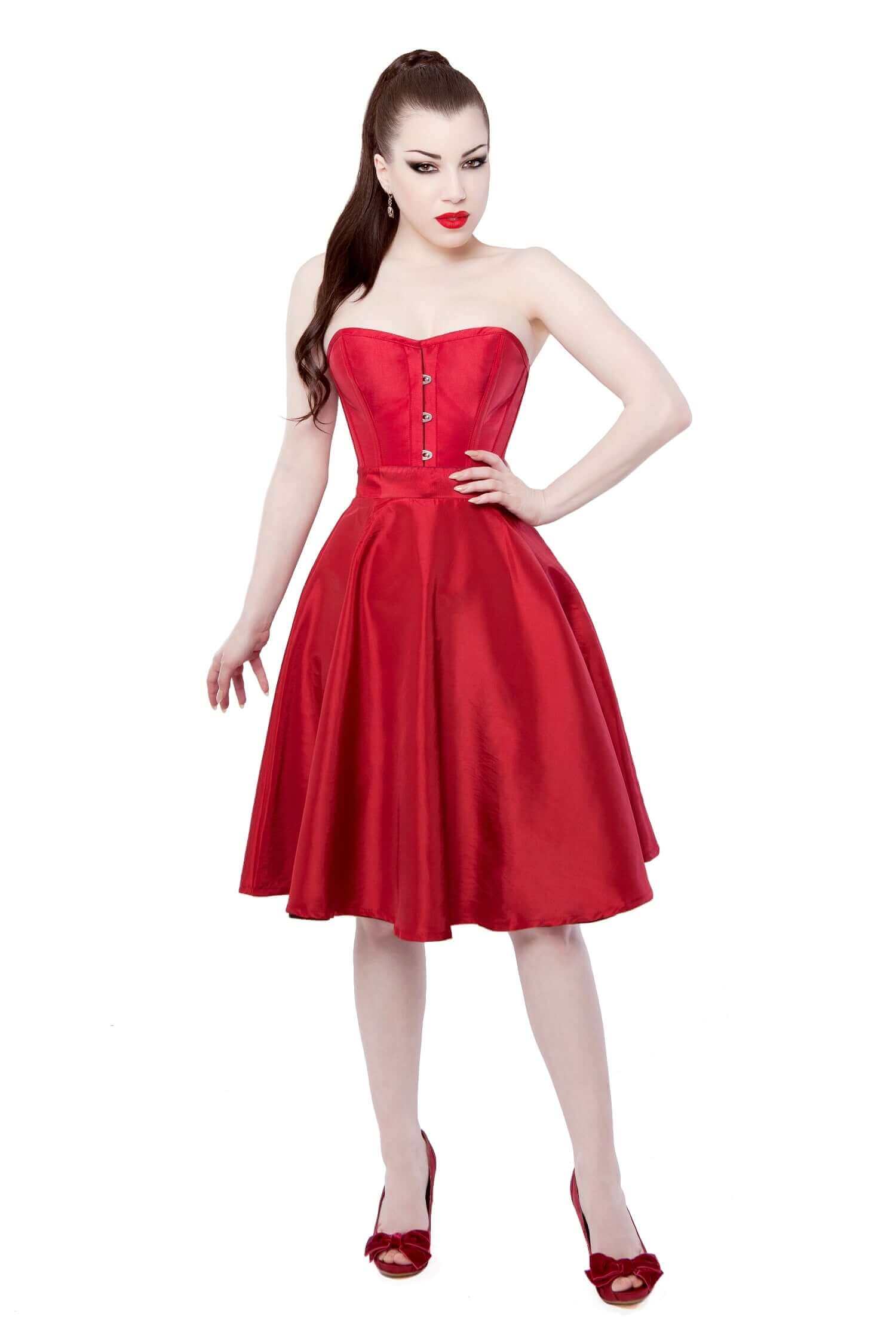 Playgirl Red Tafetta Circle Skirt