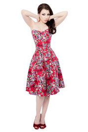 Playgirl Red Floral Circle Skirt