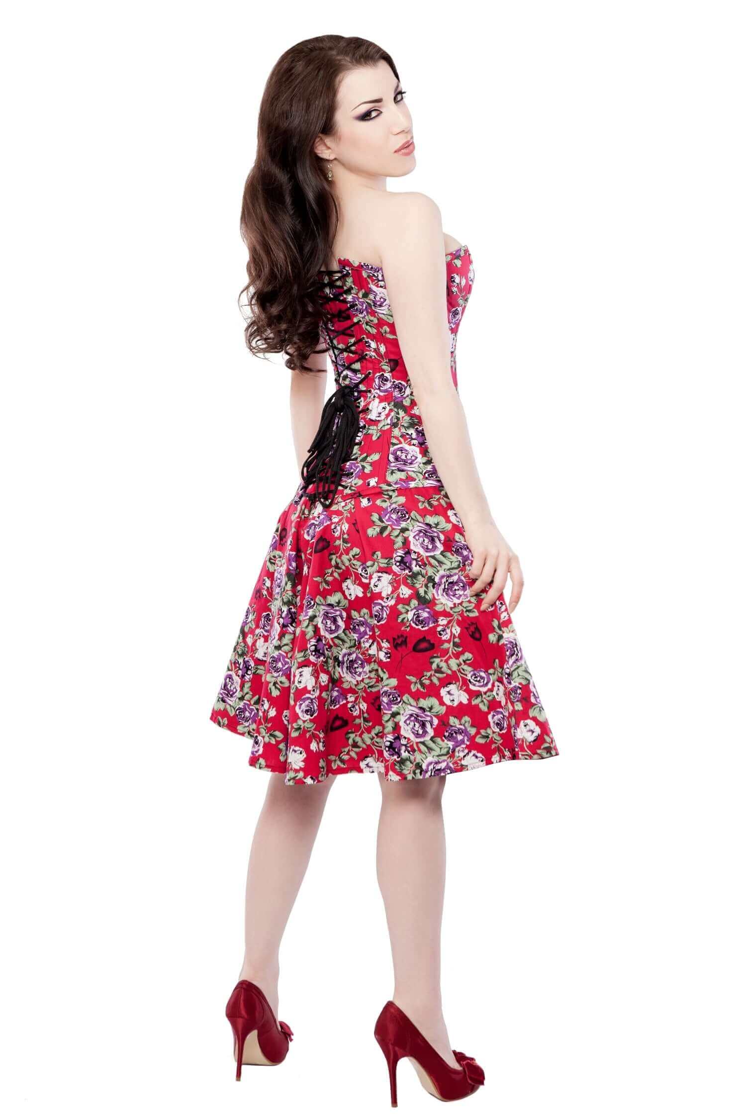 Playgirl Red Floral Circle Skirt