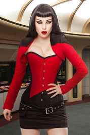 Black/Red Corset, Bolero, Skirt & Belt Outfit