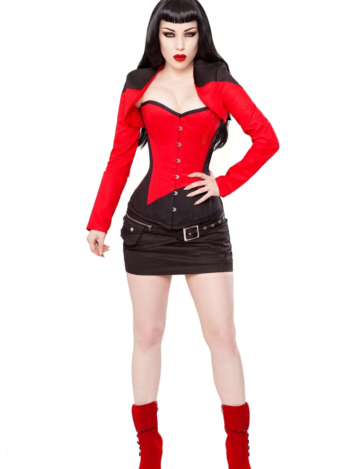 Red Corset, Bolero, Skirt & Belt Outfit
