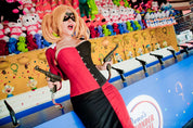 Harley Quinn Black/Red Corset, Bolero & Skirt Outfit