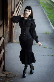 Gothic Gored Corset & Black Patent Boots