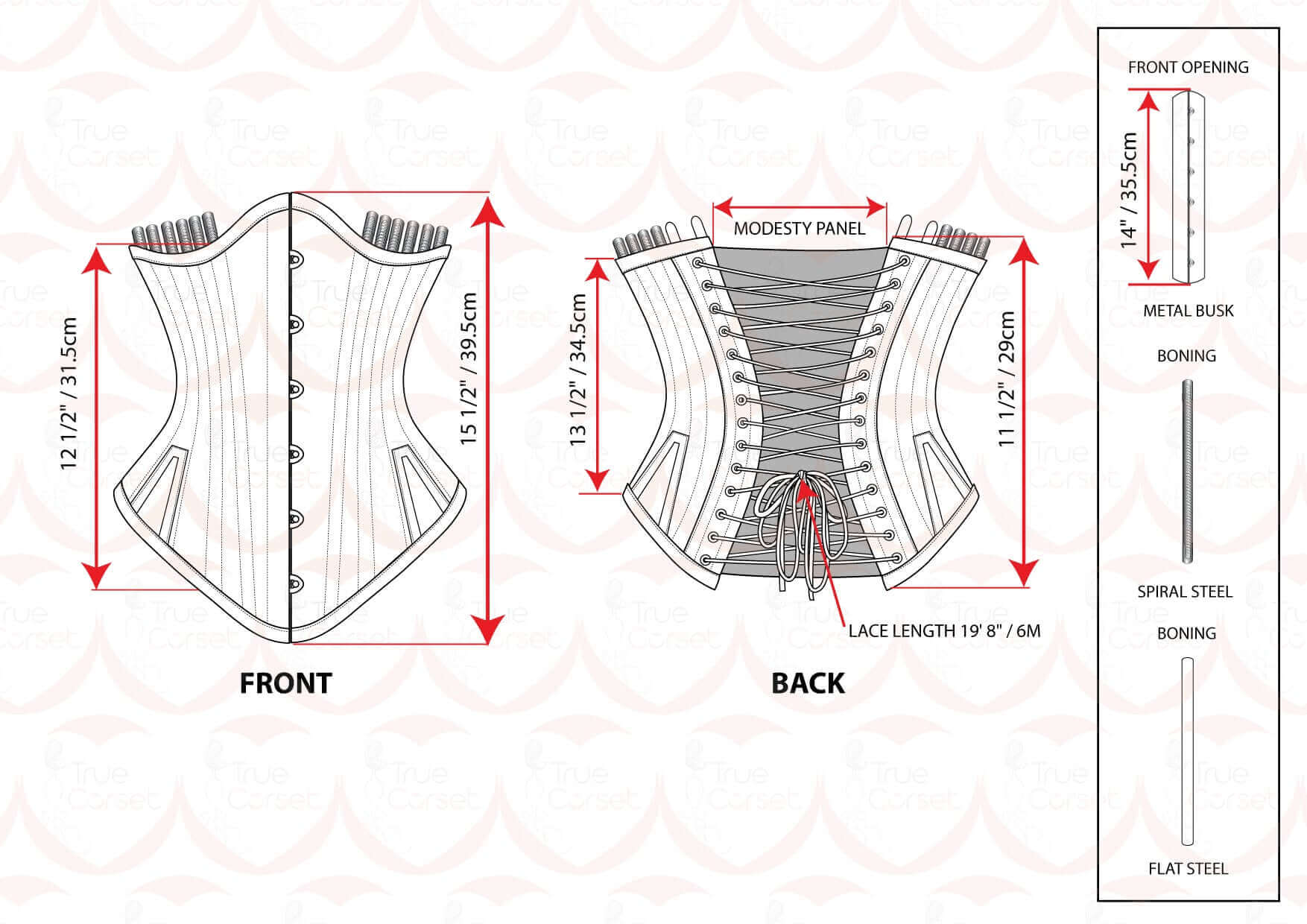 Playgirl Gordine Gored Hips 24 Bone Waist Training Steampunk Corset