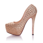 Playgirl Gold Glitter Shoes With Stud Detail
