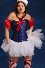 Sailor Naval Steel Boned Overbust Corset