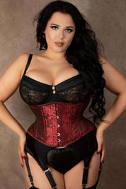 Plus Size Crimson Polly Hourglass Silhouette Waist Training Waspie Corset